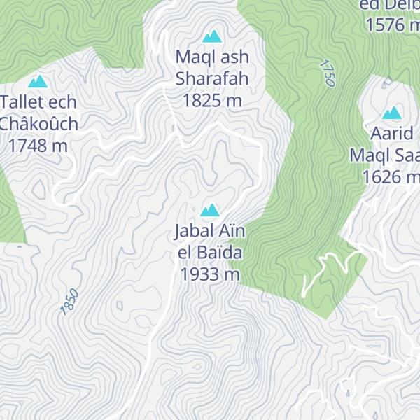 Map of Jabal Aïn el Baïda