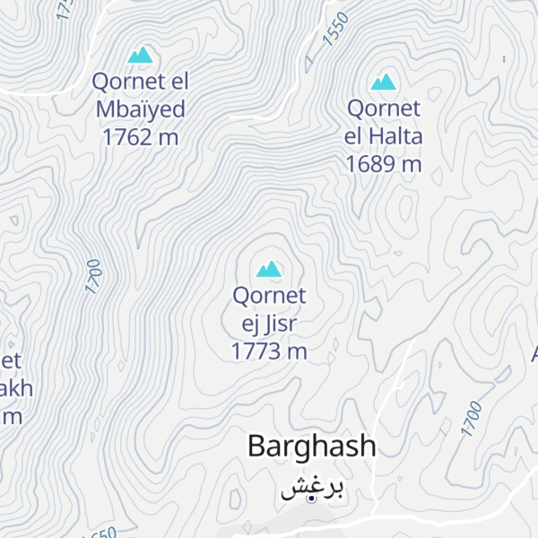 Map of Qornet ej Jisr