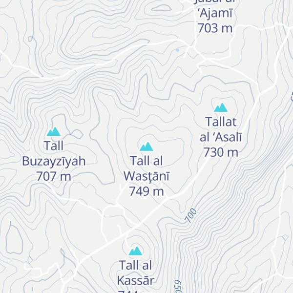 Map of Tall al Wasţānī