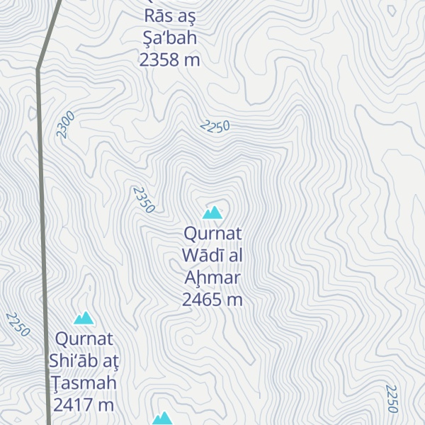 Map of Qurnat Wādī al Aḩmar