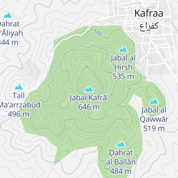 Map of Jabal Kafrā‘