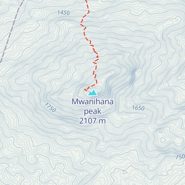 Map of Mwanihana peak