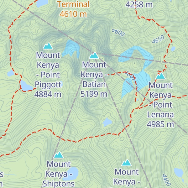 Map of Mount Kenya - Point John