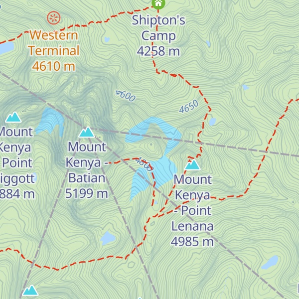 Map of Mount Kenya - Point Thomson