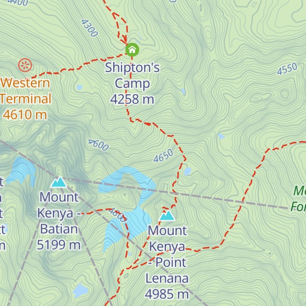 Map of Point Lenana