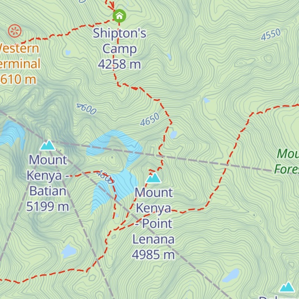 Map of Mount Kenya - Tooth