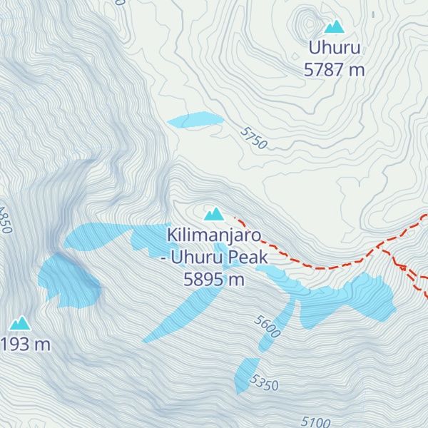 Map of Kilimanjaro - Uhuru Peak