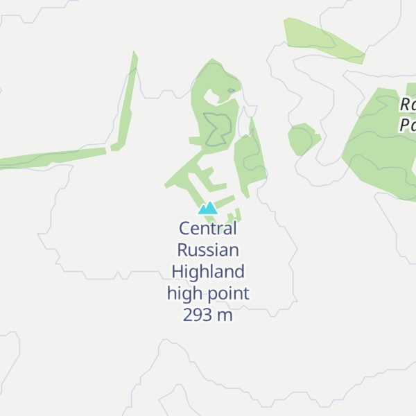 Map of Central Russian Highland high point