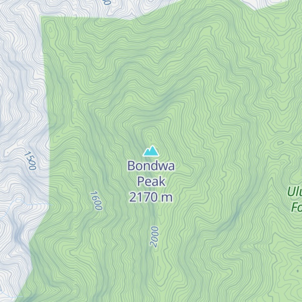 Map of Bondwa Peak