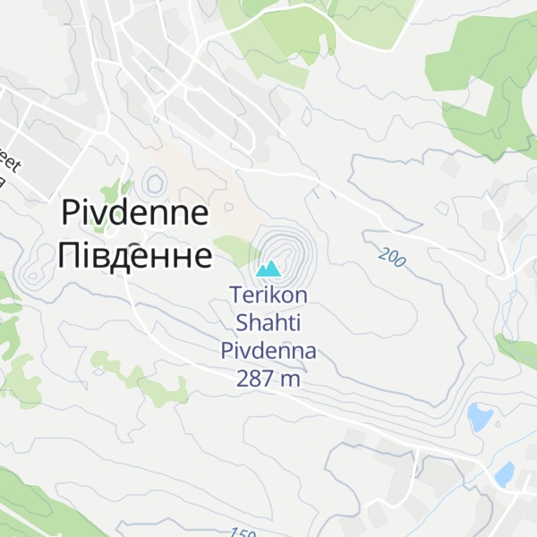 Map of Terikon Shahti Pivdenna