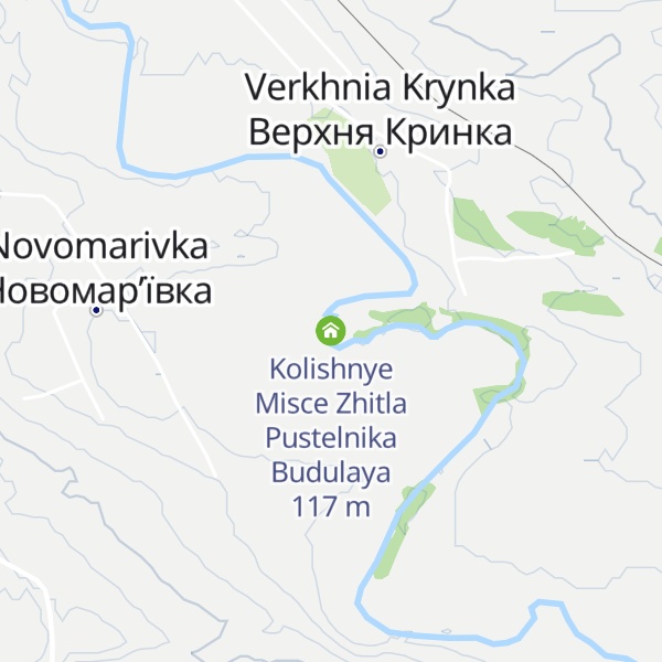 Map of Kolishnye Misce Zhitla Pustelnika Budulaya