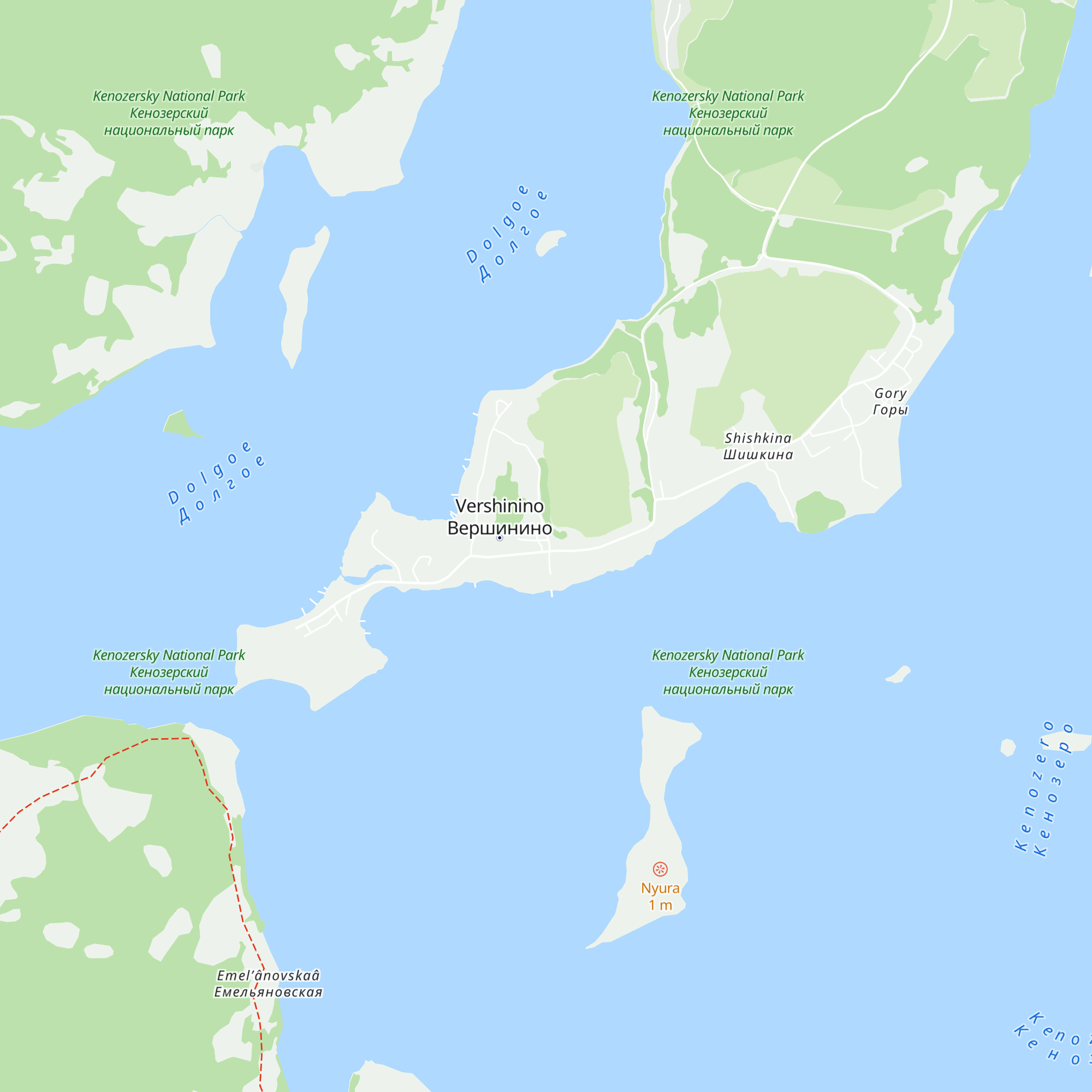 Vizit-centr Kenozerskogo Nacionalnogo Parka map