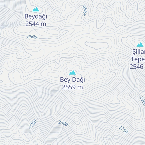Map of Bey Dağı