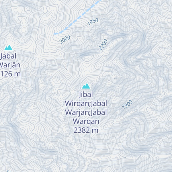 Map of Jibal Wirqan;Jabal Warjan;Jabal Warqan