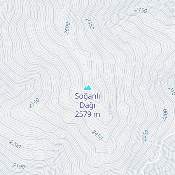 Map of Soğanlı Dağı