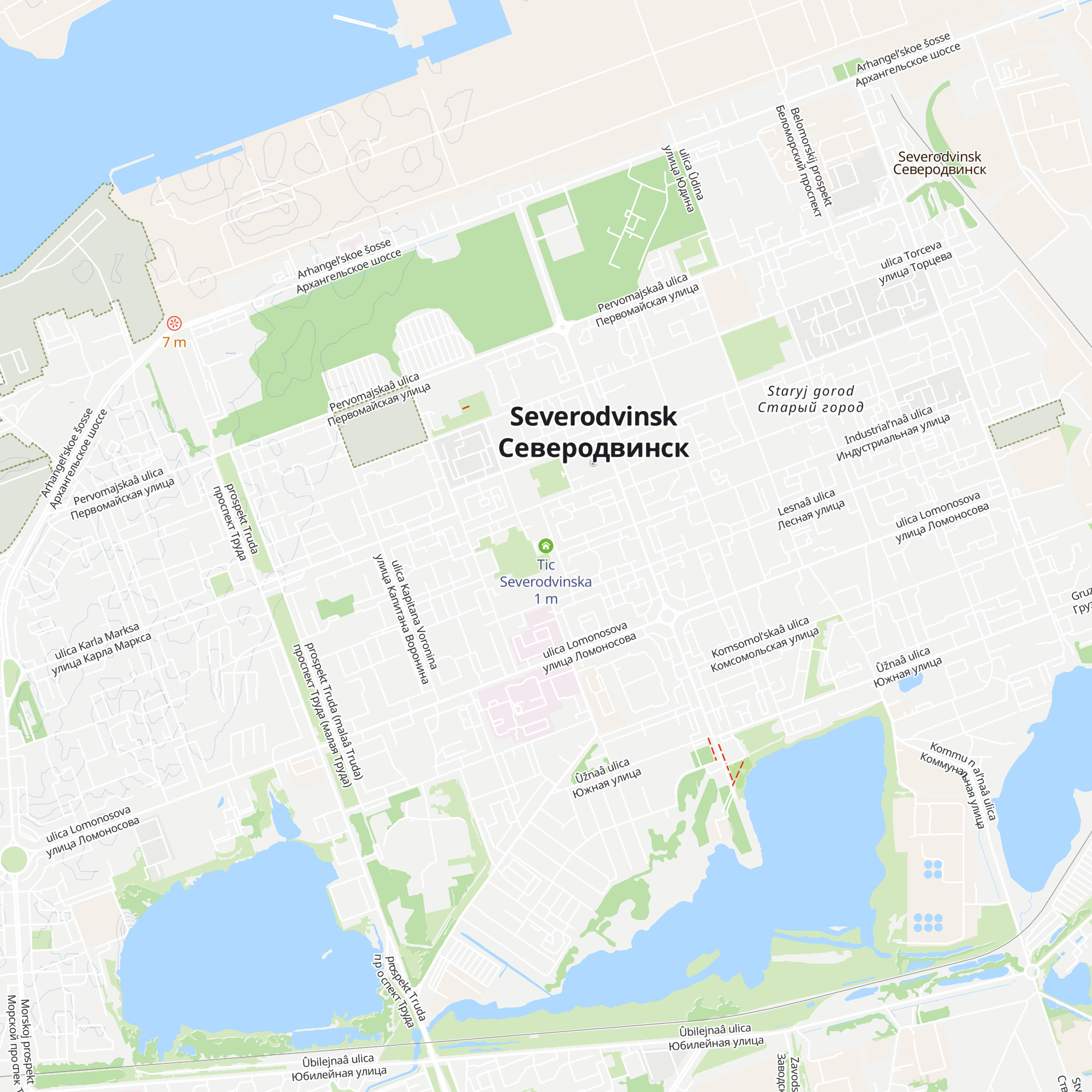 Tic Severodvinska map