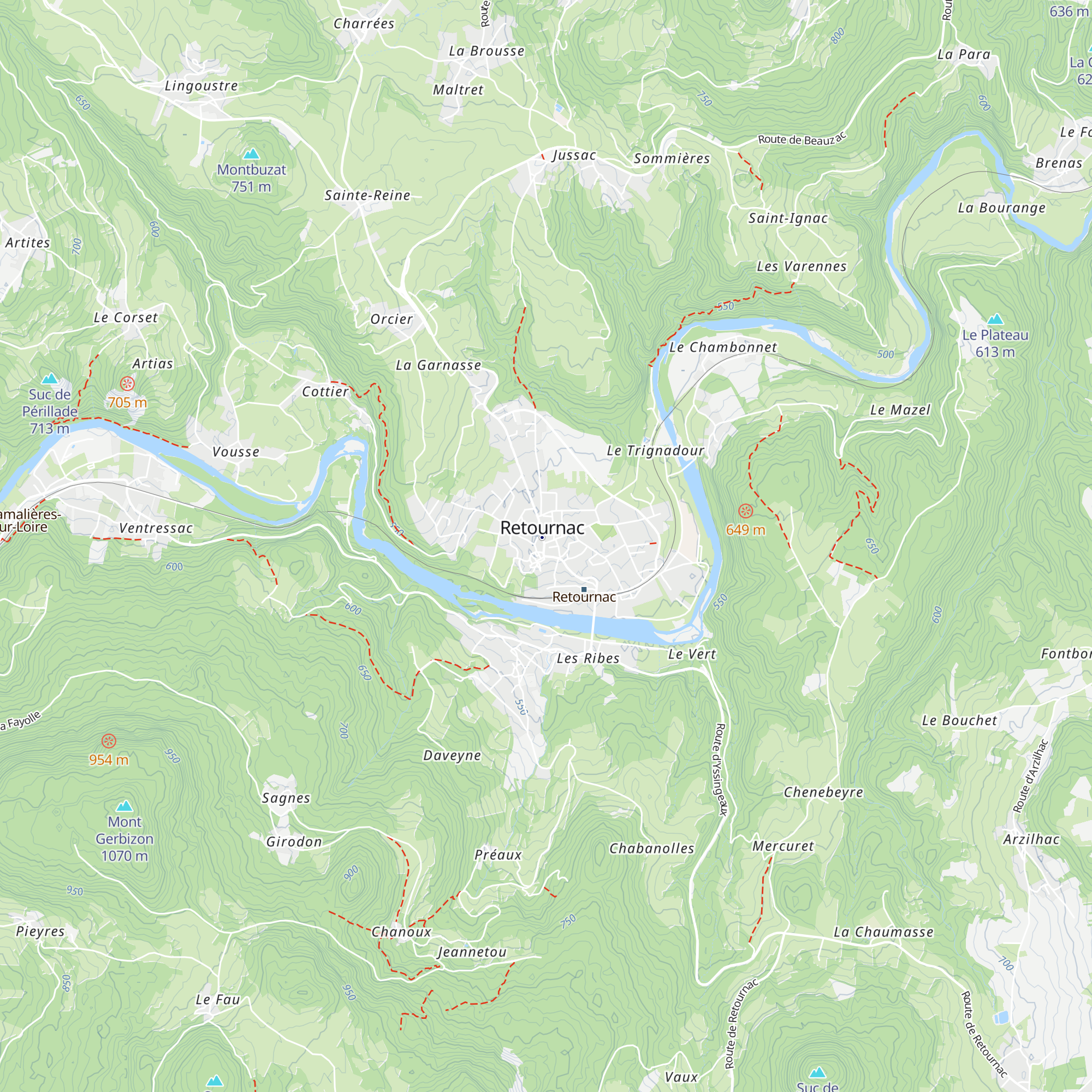 Bureau d'information touristique de Retournac map