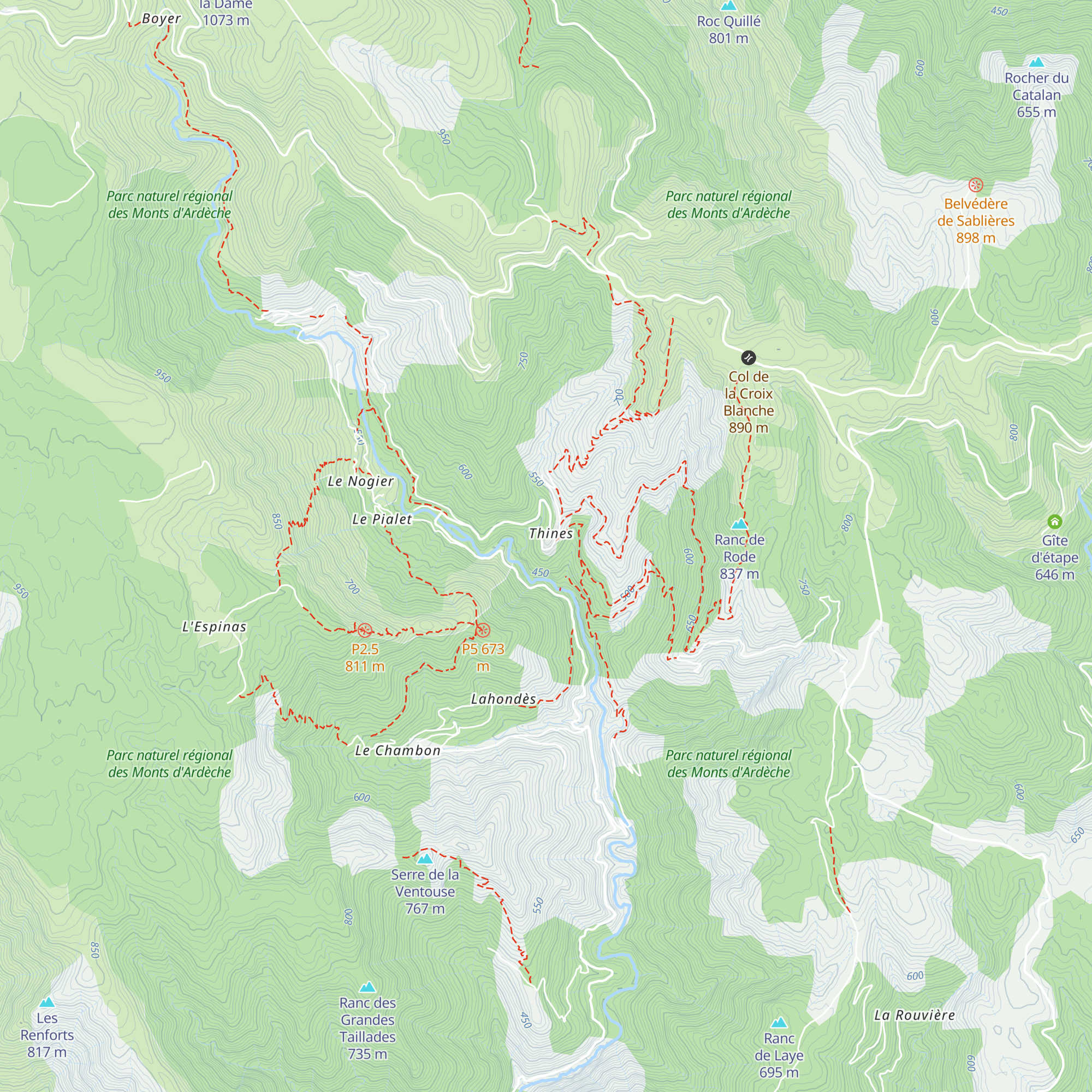 Gîte d'étape communal de Thines map