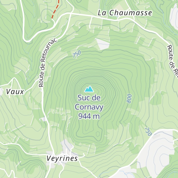 Map of Suc de Cornavy