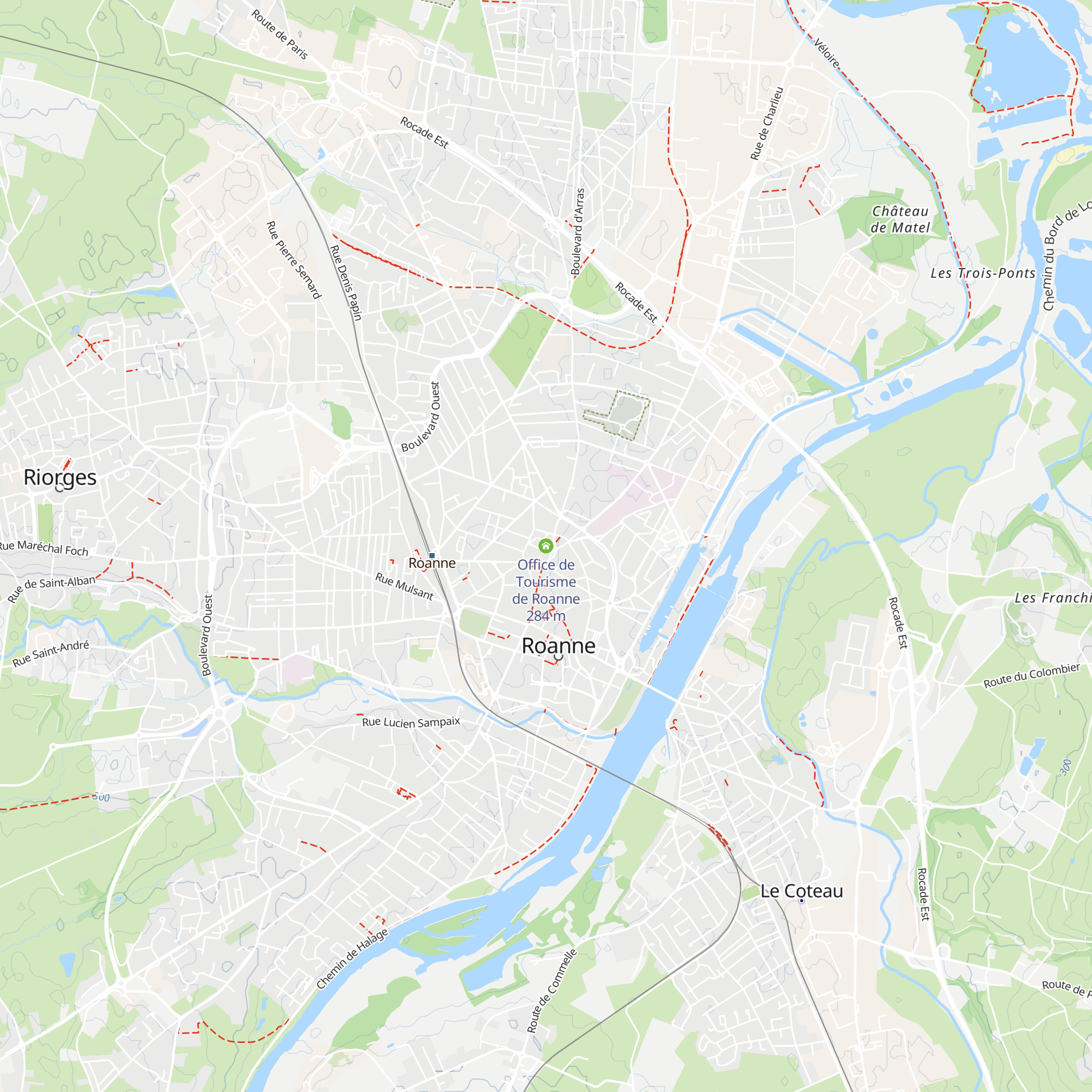 Office de Tourisme de Roanne map