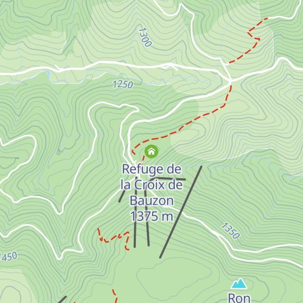 Map of Refuge de la Croix de Bauzon