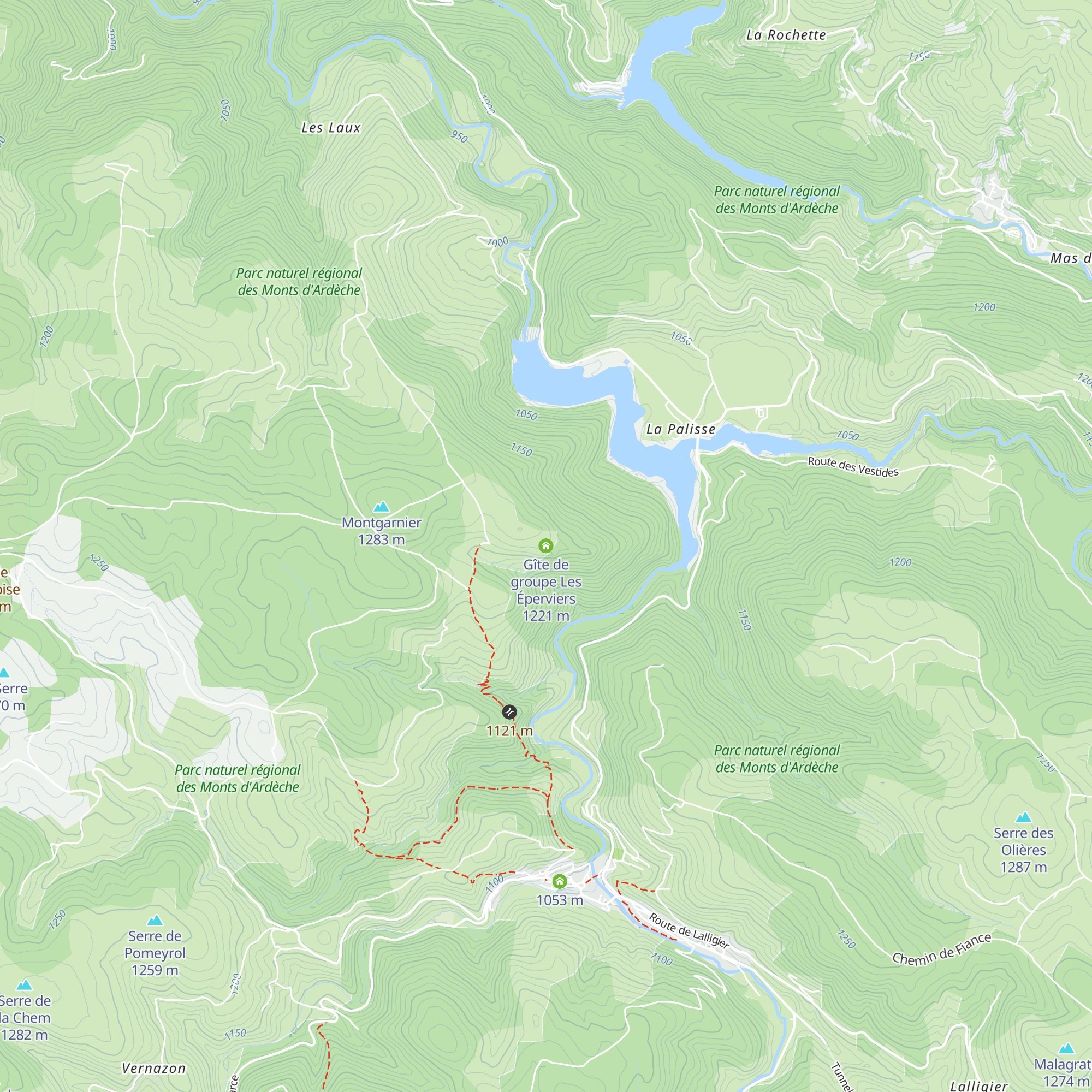 Gîte de groupe Les Éperviers map