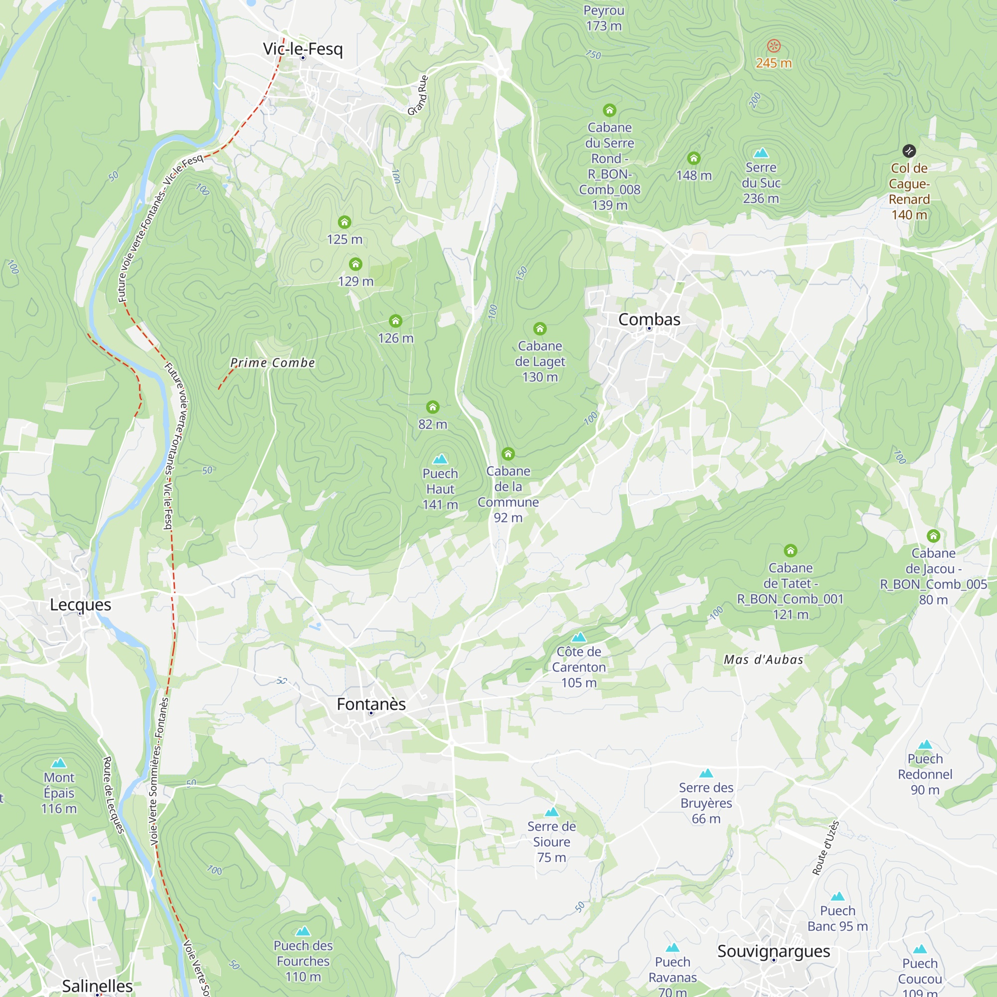 Cabane de Perrier map