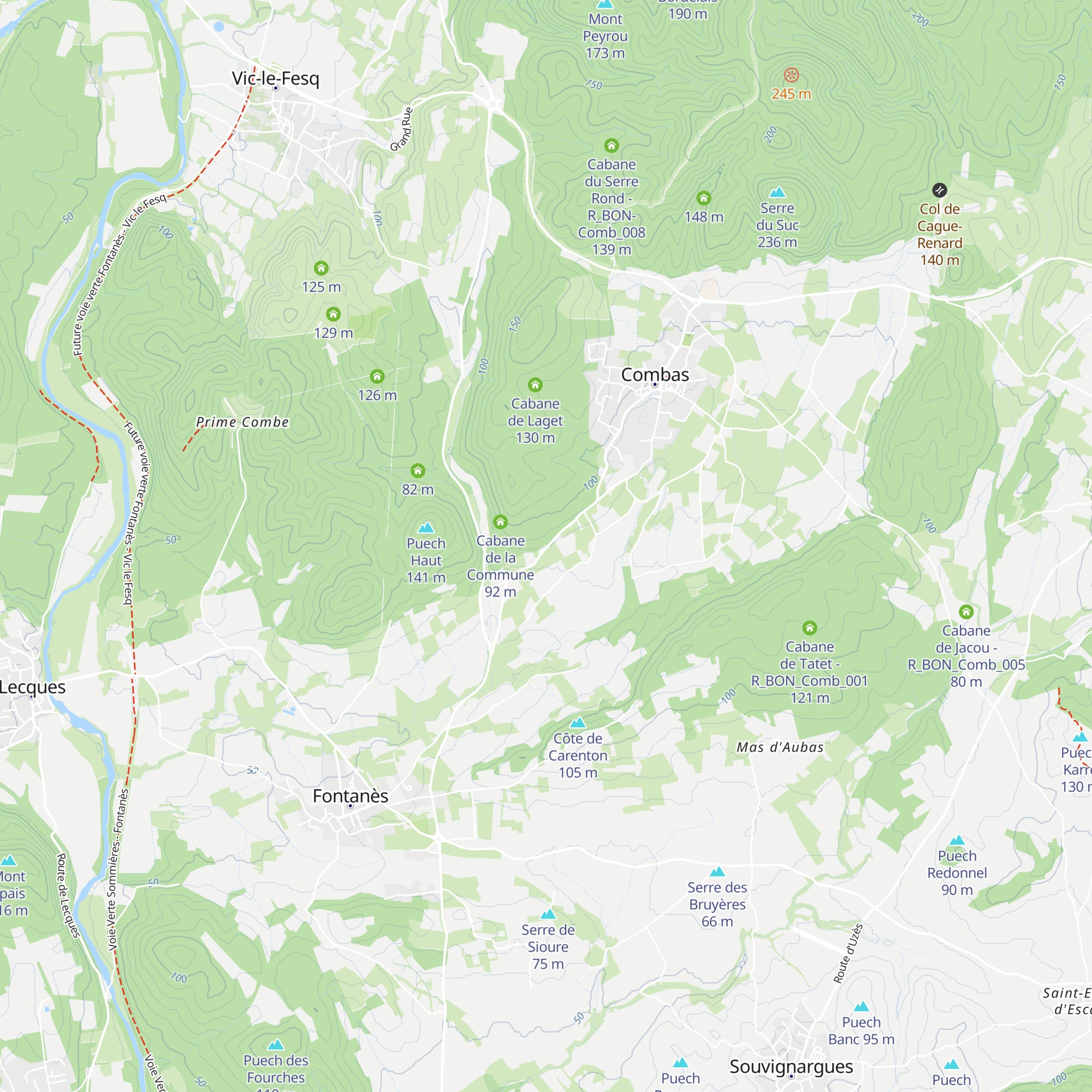 Cabane de Perrier map