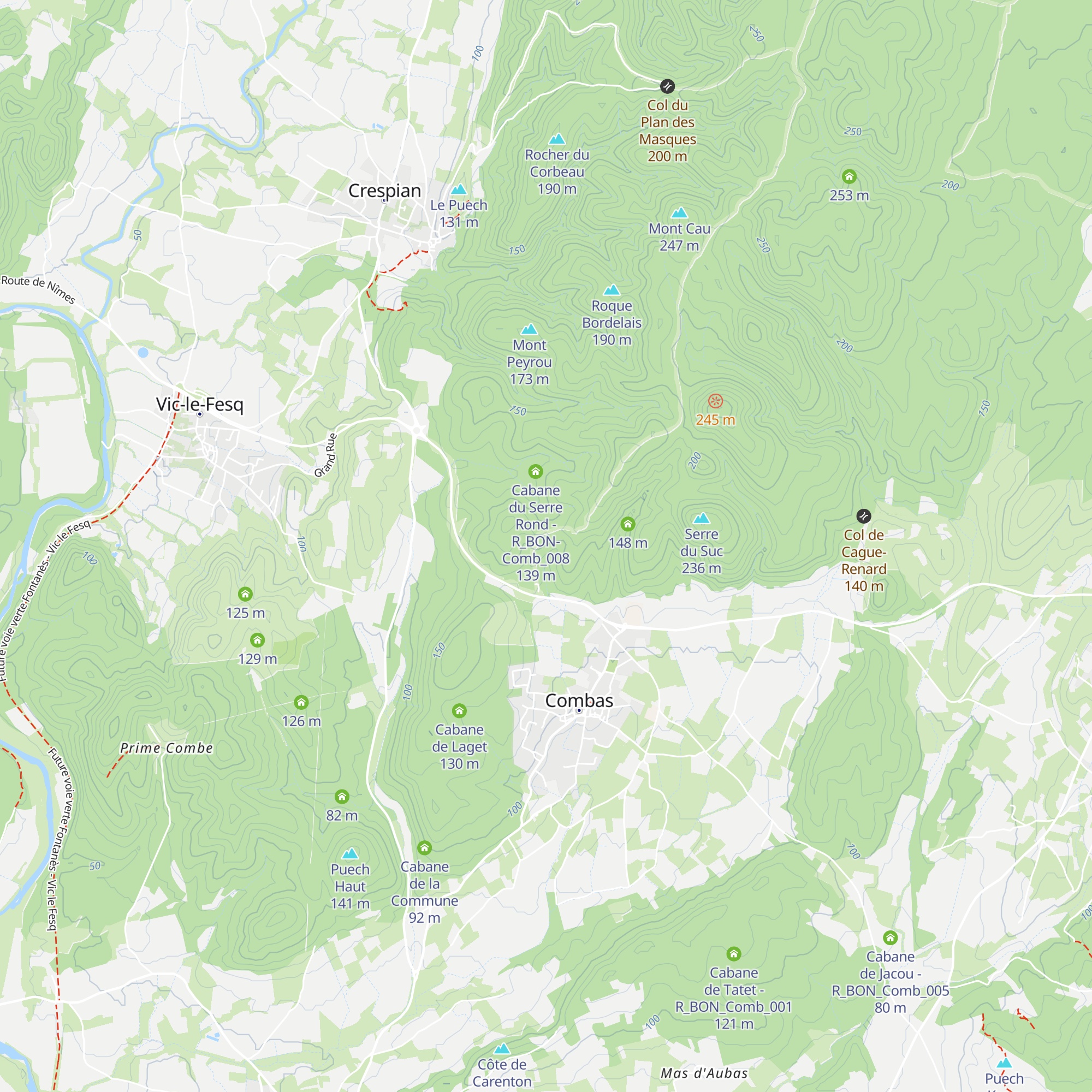 Cabane de la Combe de Pouget map