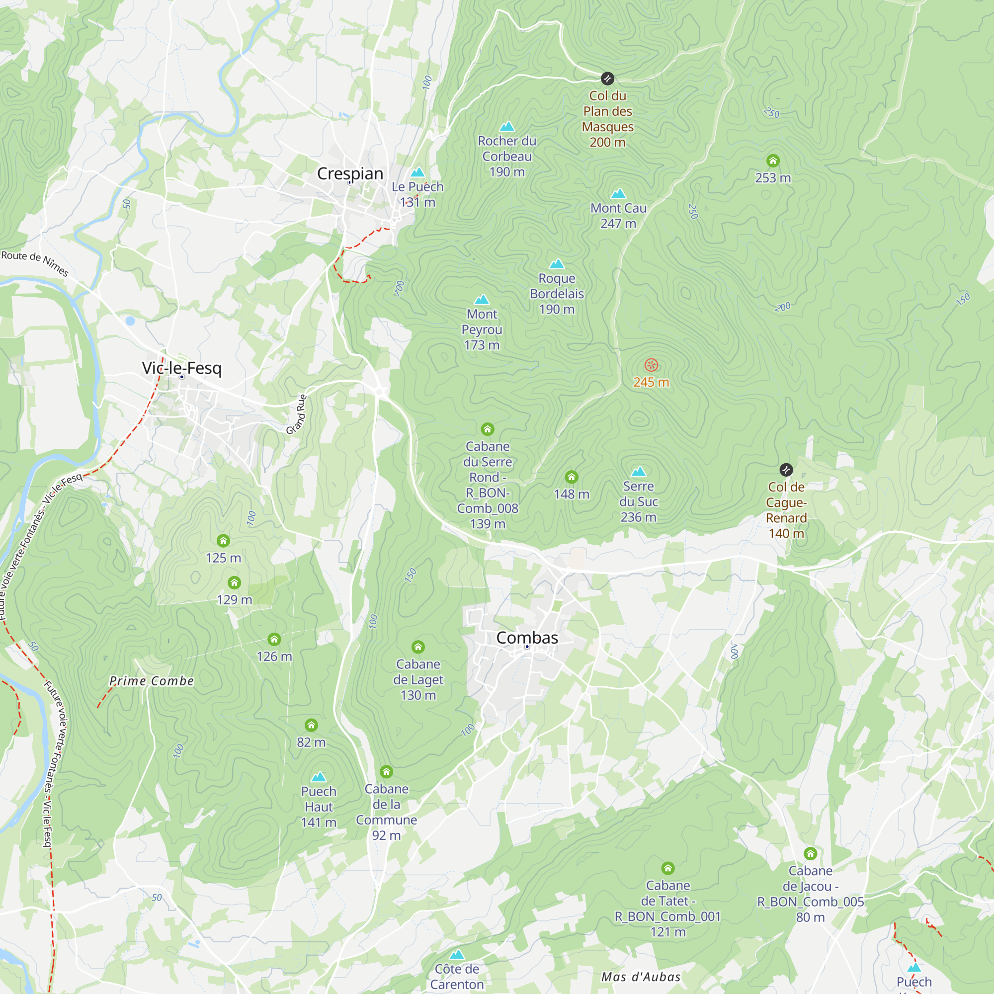 Cabane de la Combe de Pouget map