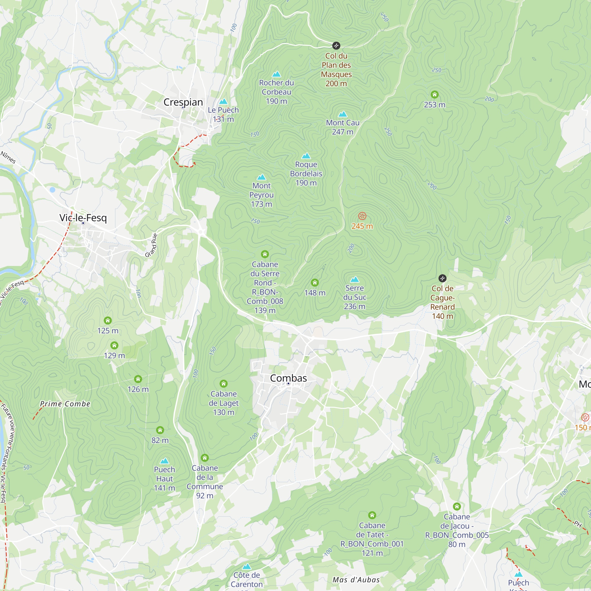 Las Peyrrières map