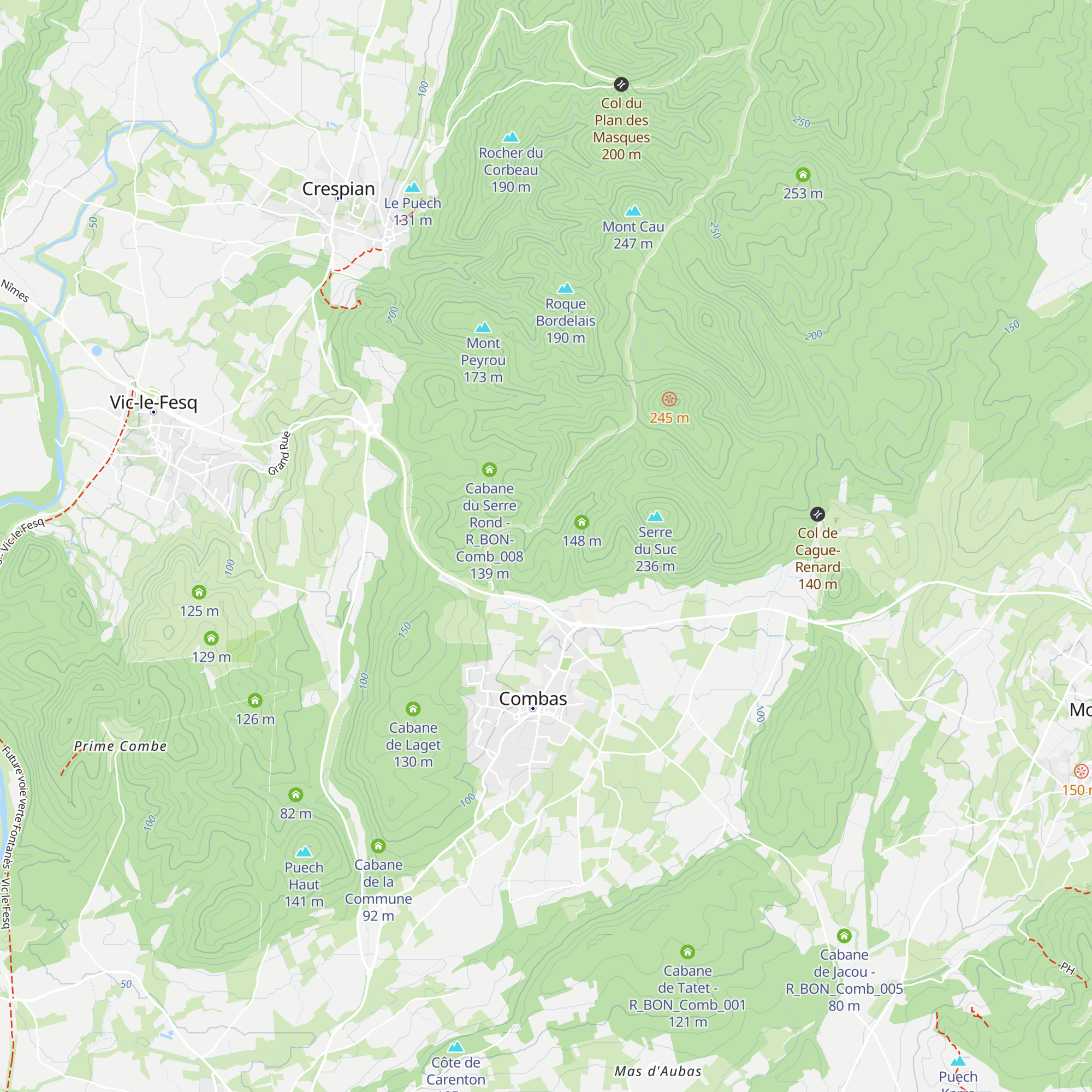 Las Peyrrières map