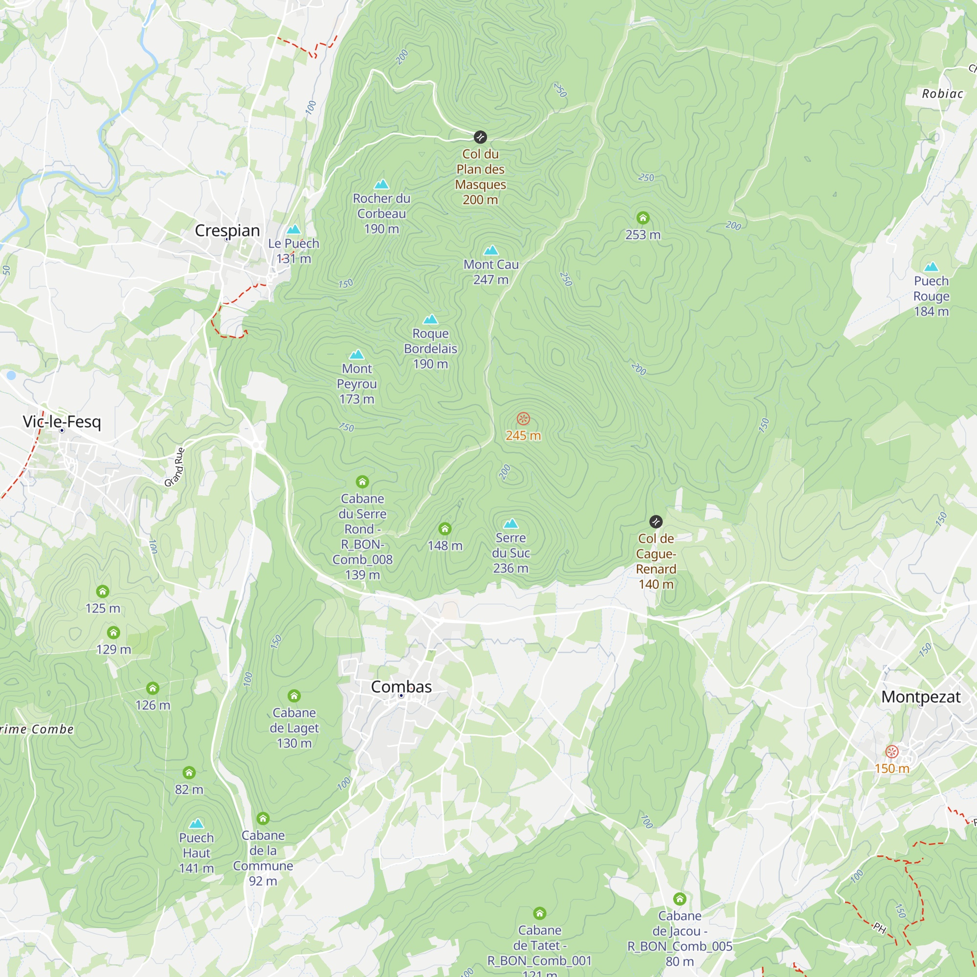 Cabane des Armas map