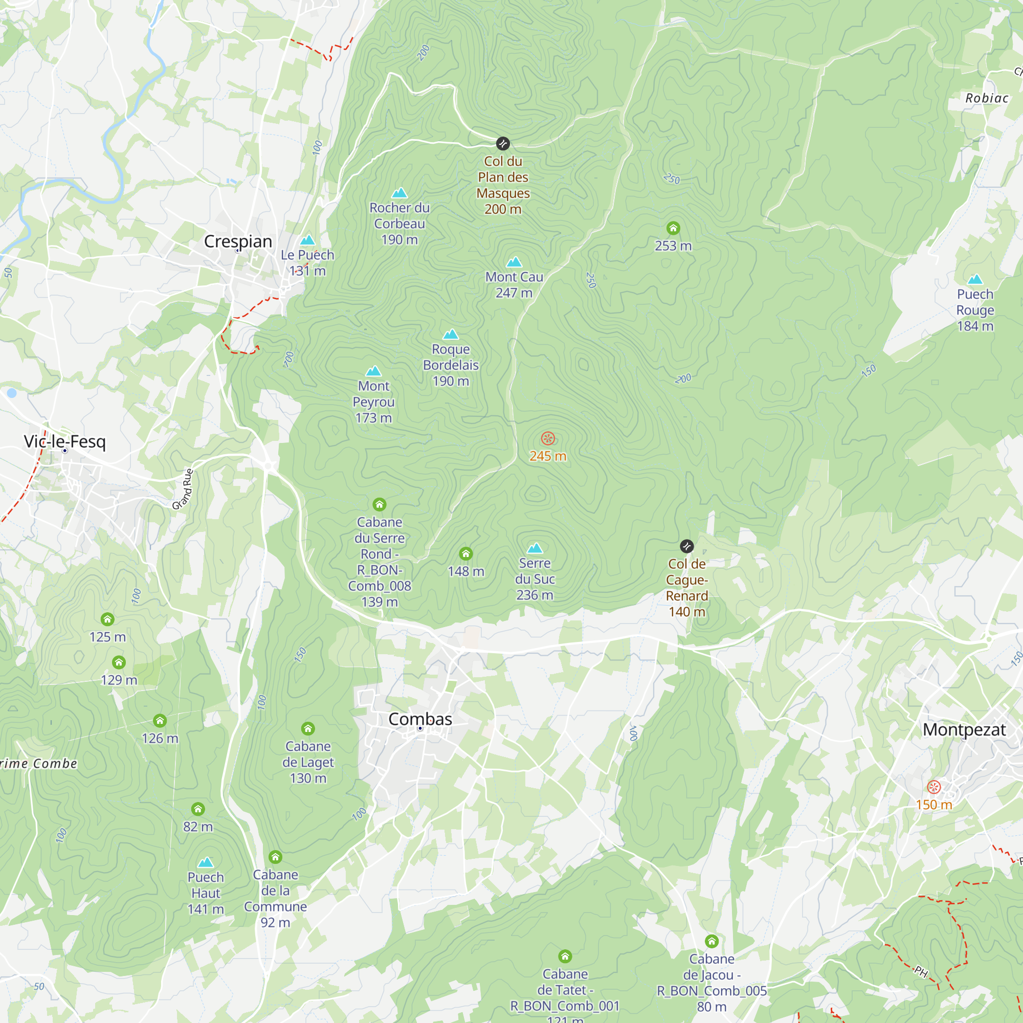 Cabane des Armas map