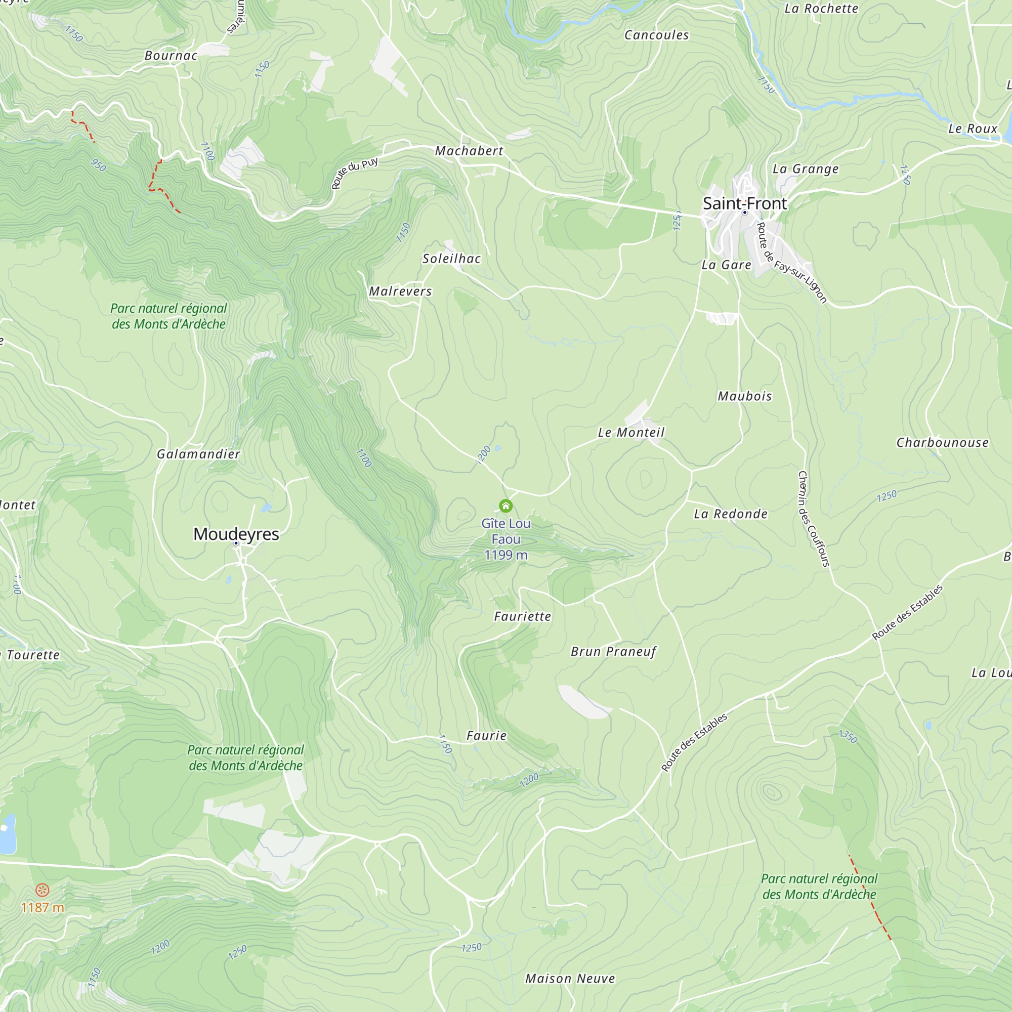 Gîte Lou Faou map