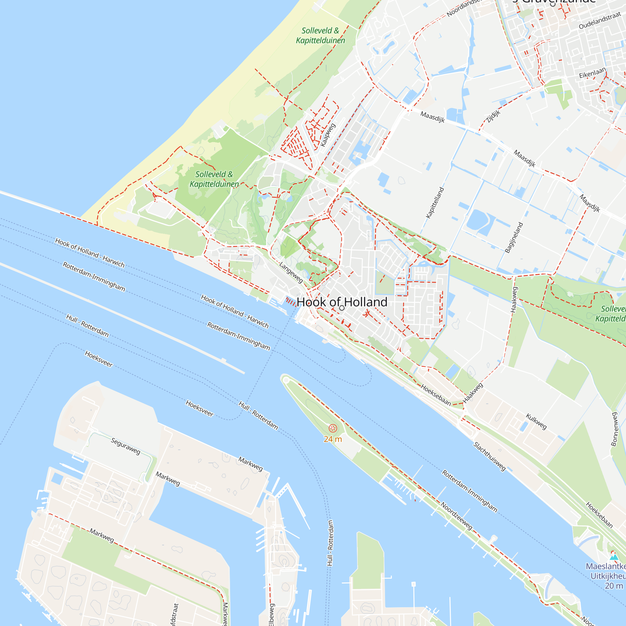 Rotterdam Tourist Information Hoek van Holland map