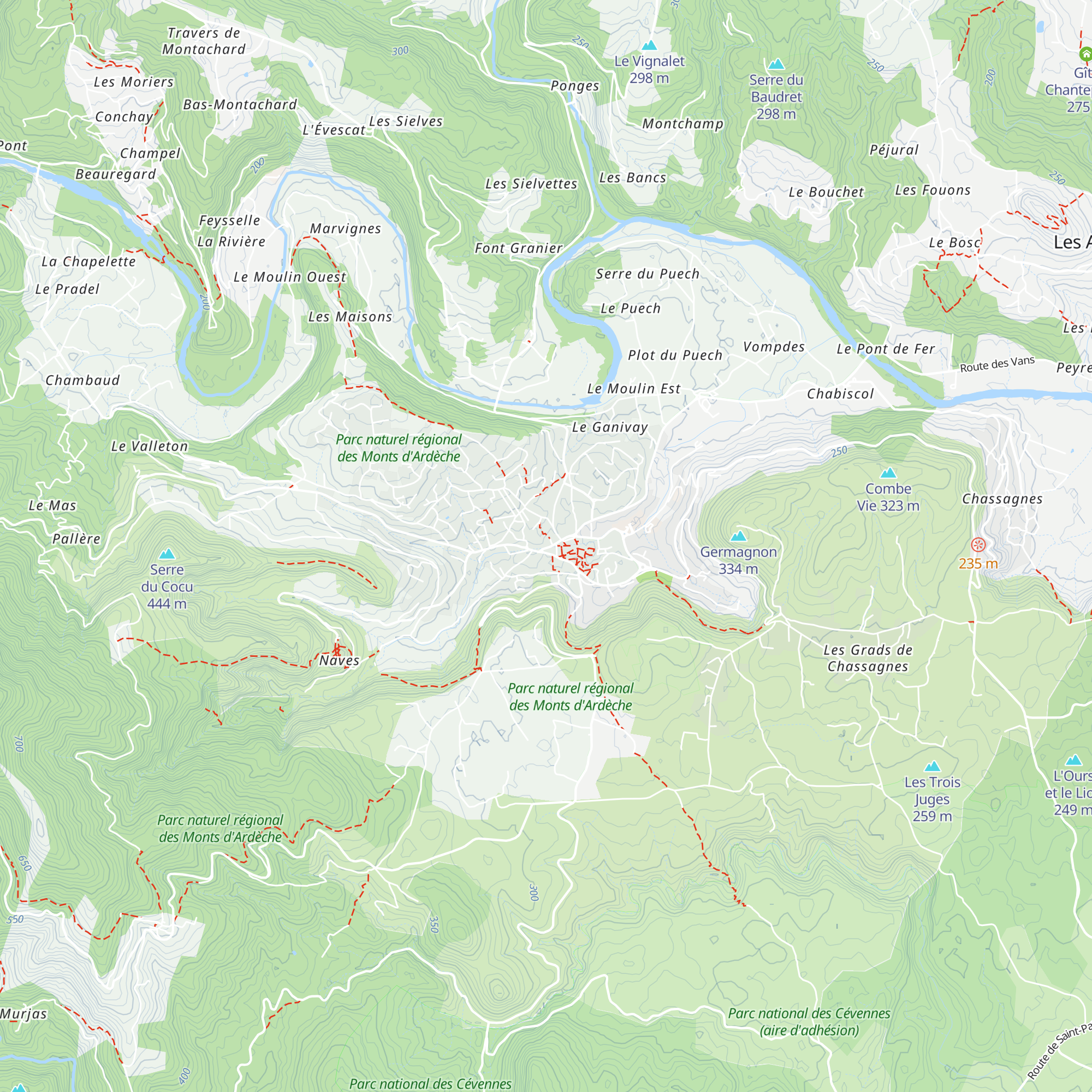 Office de Tourisme Cévennes d'Ardèche map