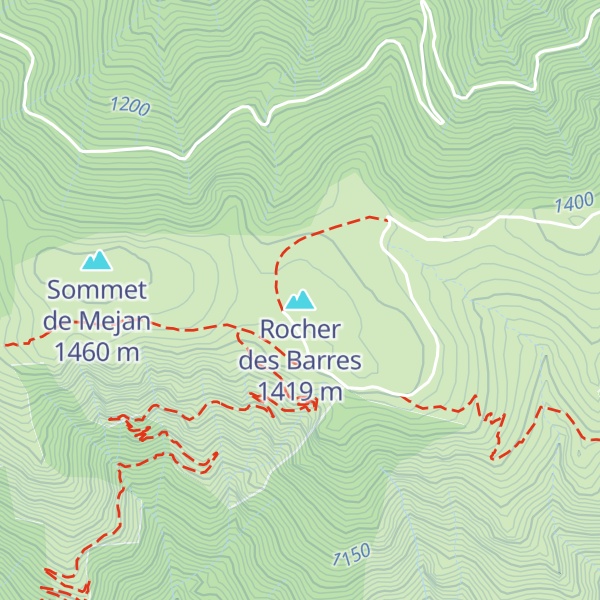 Map of Rocher des Barres