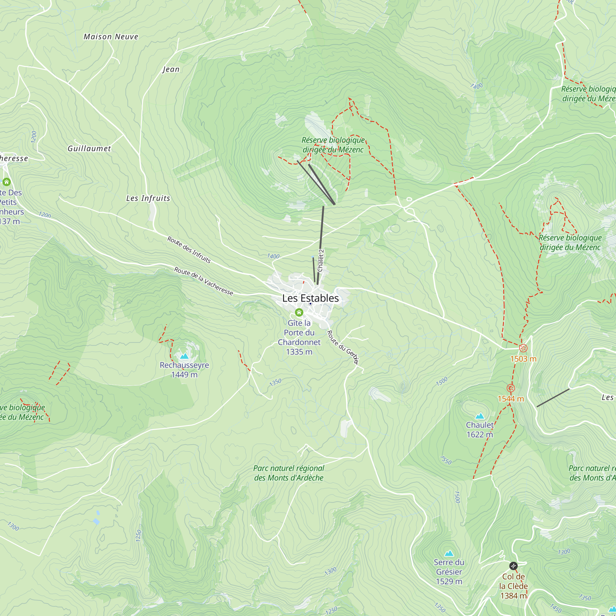 Point d'Information Mézenc Loire Meygal map