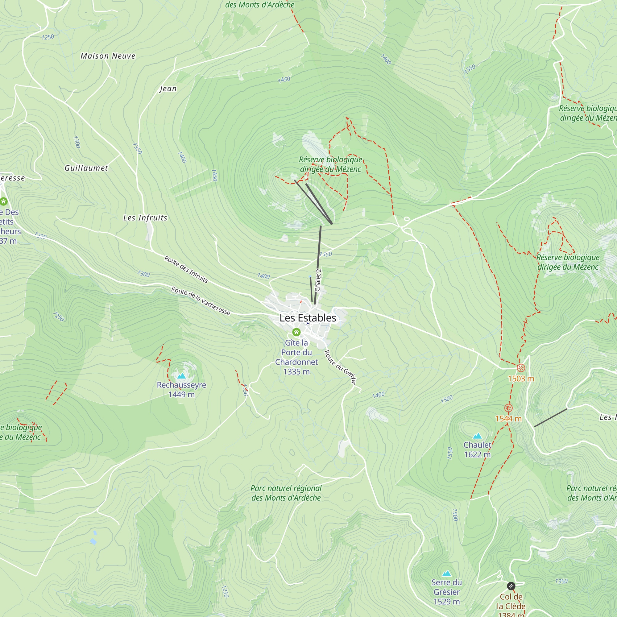 Gîte Le Pied des Pistes map