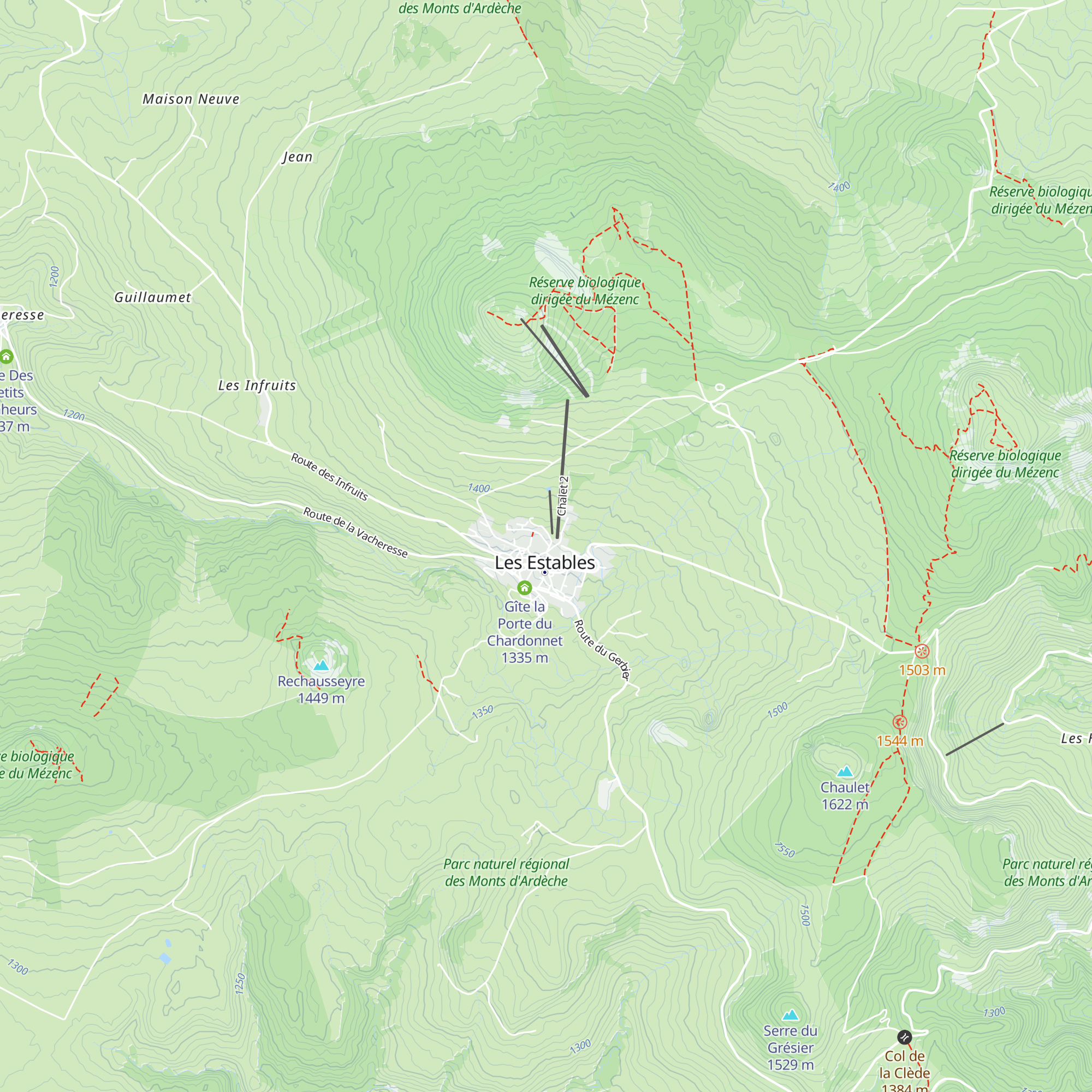 Gîte Le Pied des Pistes map