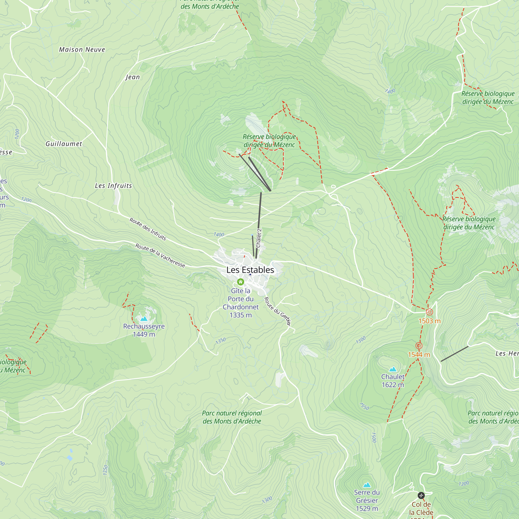 Gîte du Mézenc map