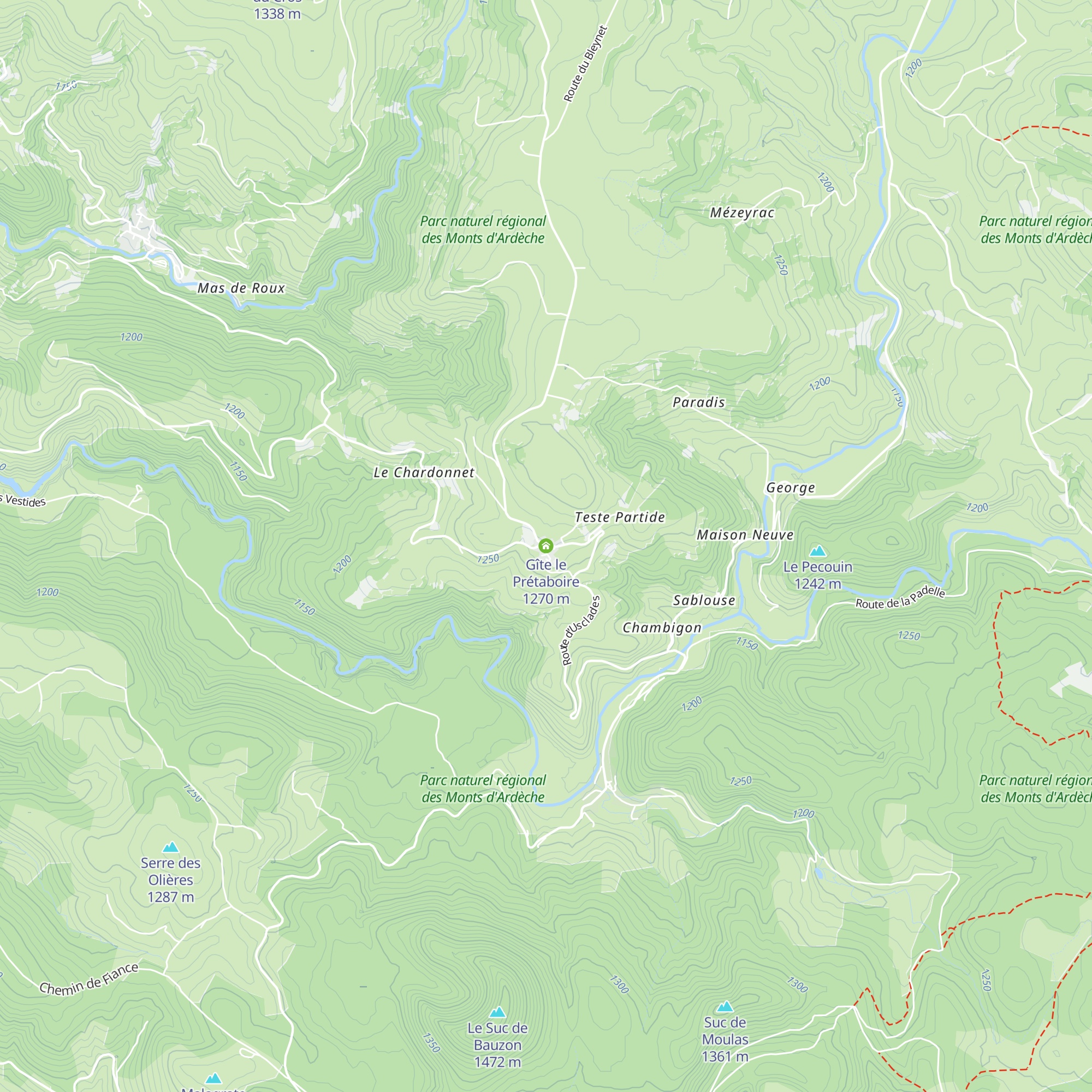 Gîte le Prétaboire map