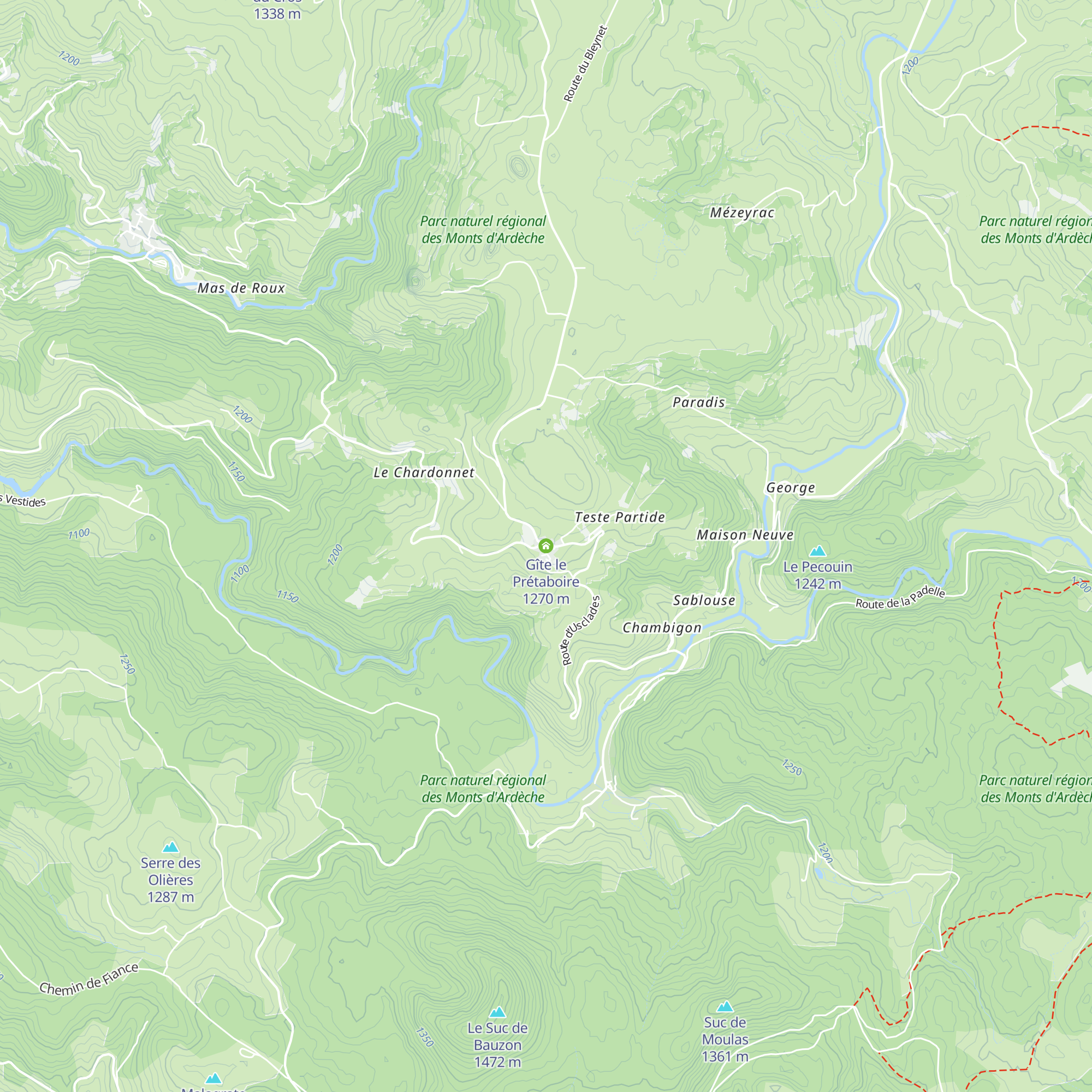 Gîte le Prétaboire map
