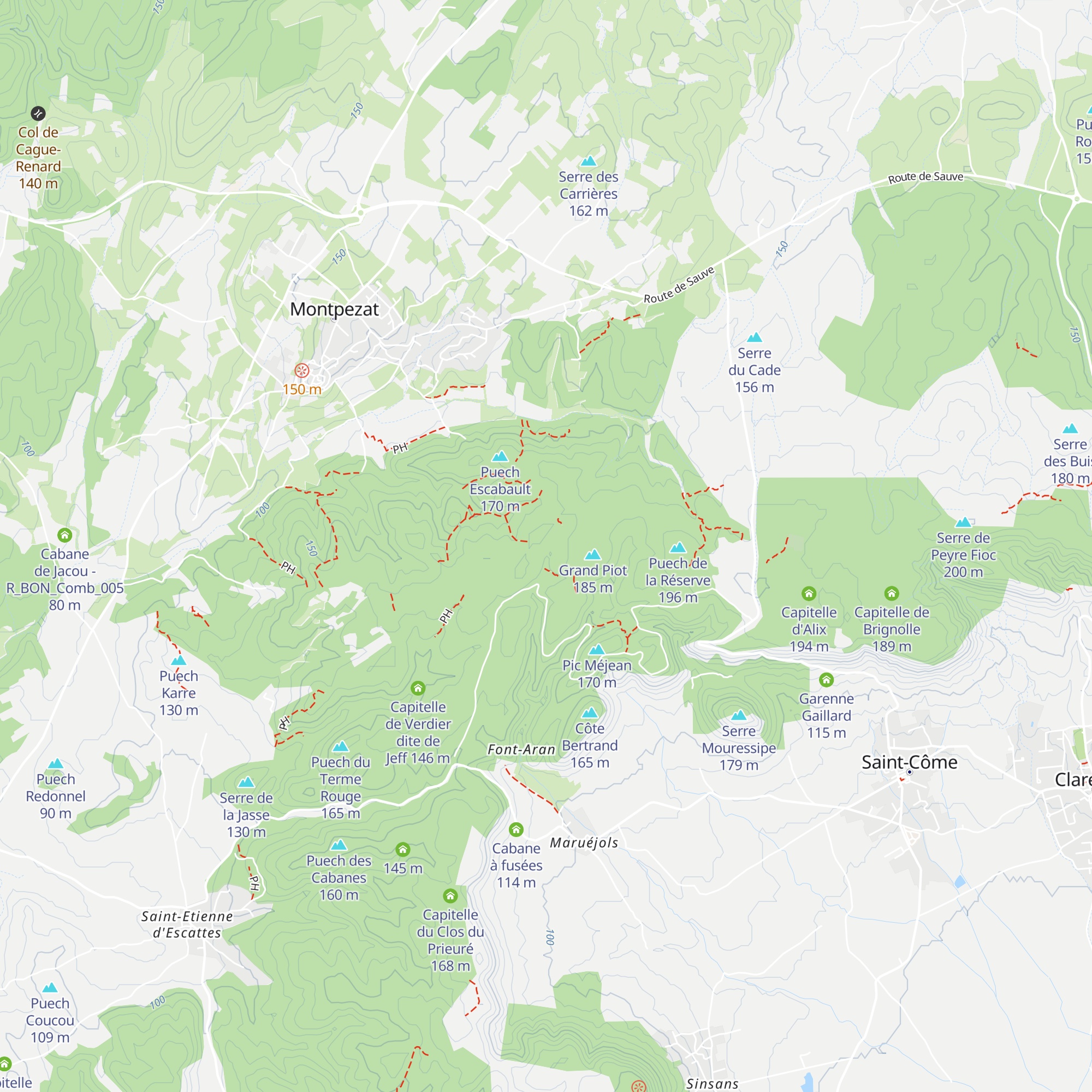 Cabane des Bouscatiers map
