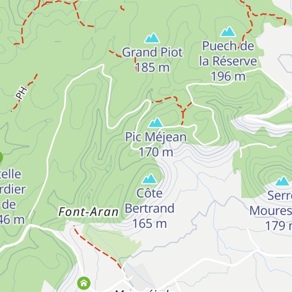 Map of Capitelle DFCI Pic Méjean