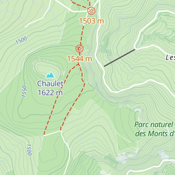 Map of Roches des Cuzets