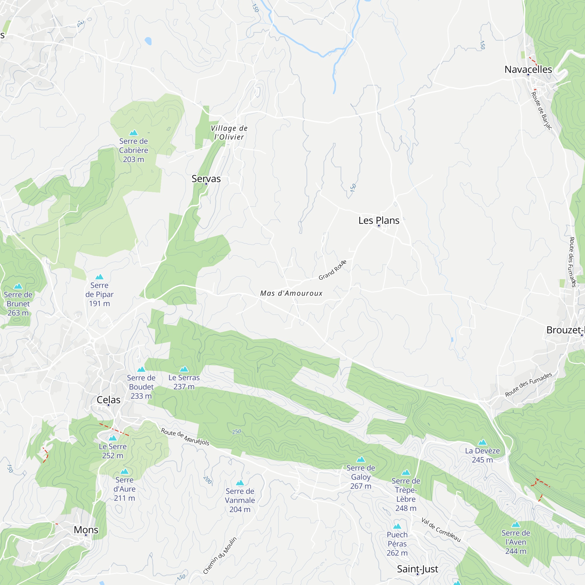 Gîte du Mas Amouroux map