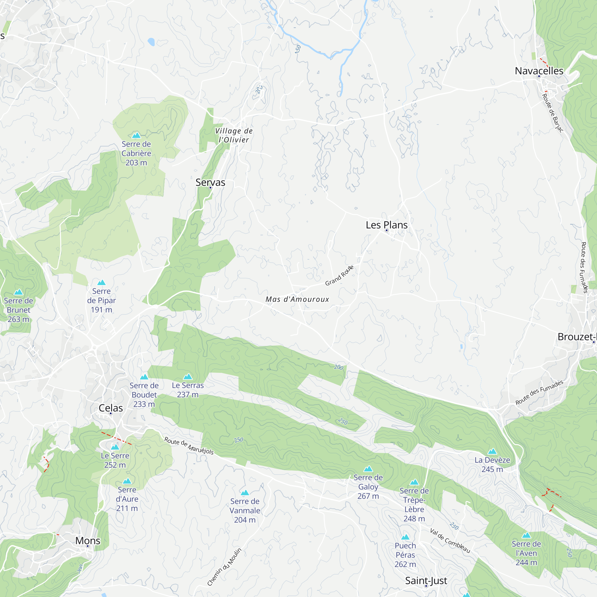 Gîte du Mas Amouroux map