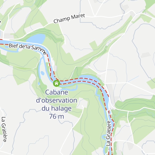 Map of Cabane d'observation du contre-halage
